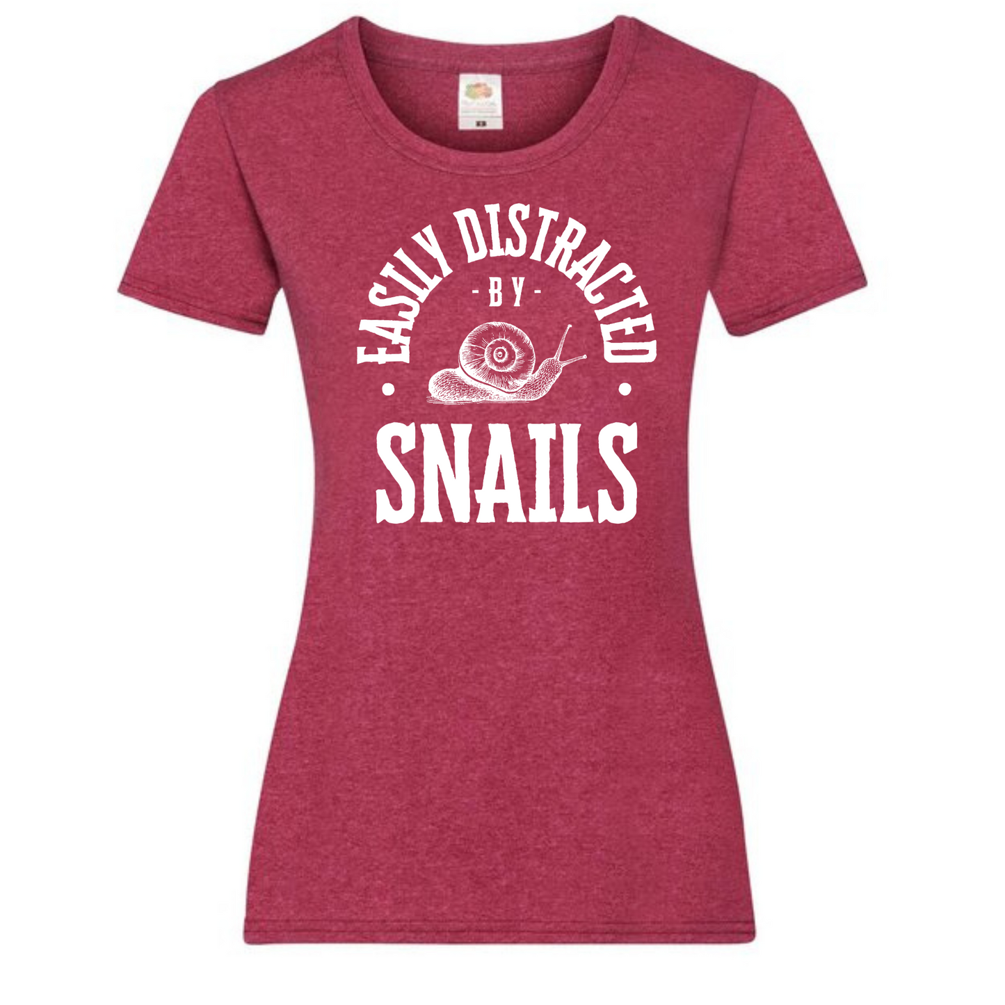 "Easily Distracted by Snails" Ladies Fit Tee - lots of colours