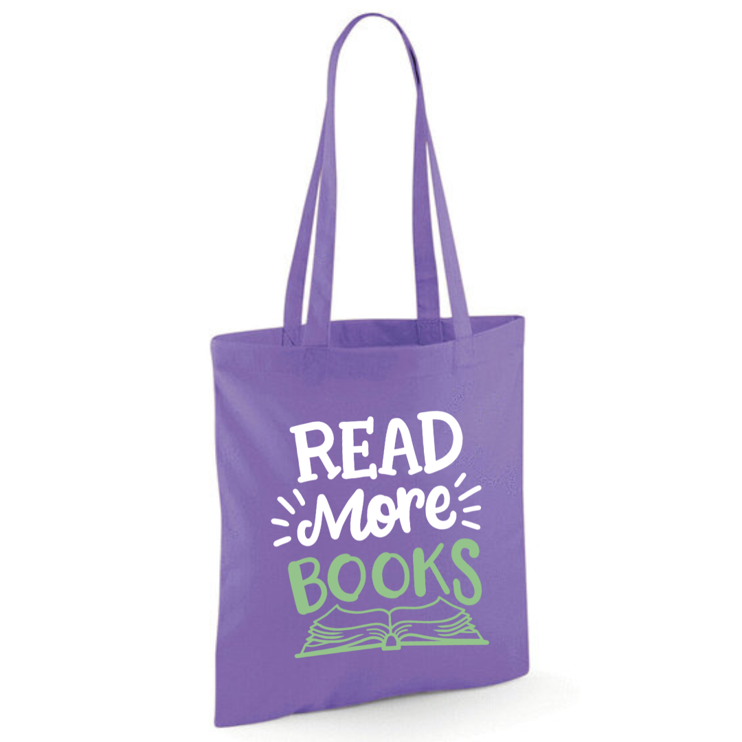 "Read More Books" Cotton Tote Shopper - lots of colours