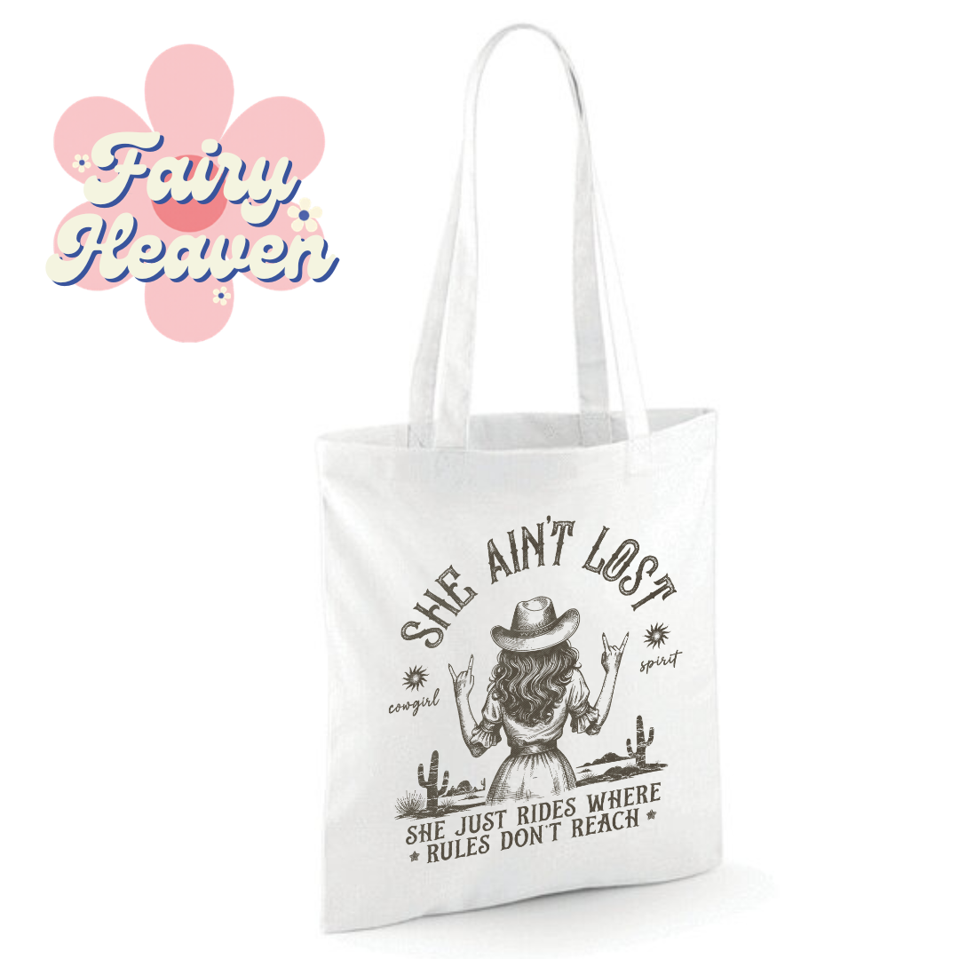 "She Aint Lost" Cotton Tote Shopper - lots of colours