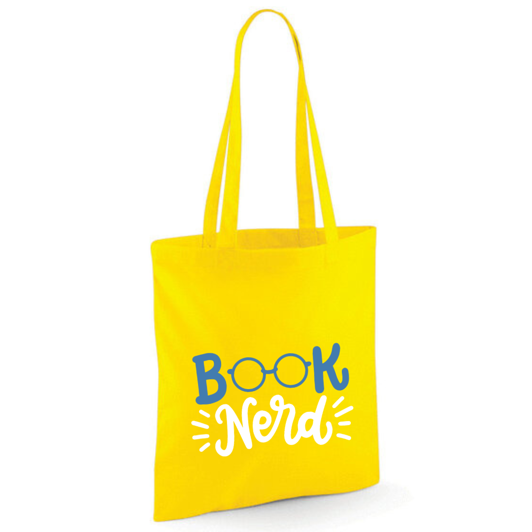 "Book Nerd" Glasses Cotton Tote Shopper - lots of colours