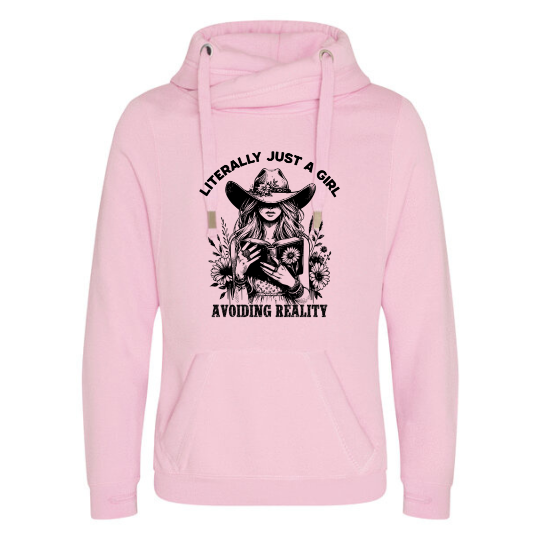 "Literally Just A Girl Avoiding Reality" Cowgirl Deluxe Hoody - lots of colours!