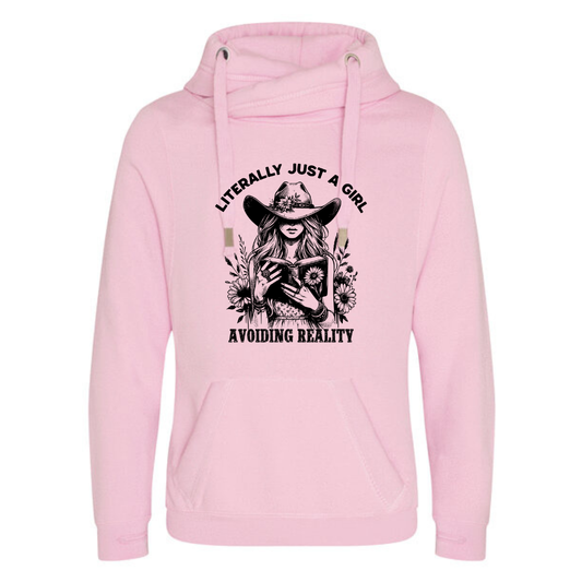 "Literally Just A Girl Avoiding Reality" Cowgirl Deluxe Hoody - lots of colours!