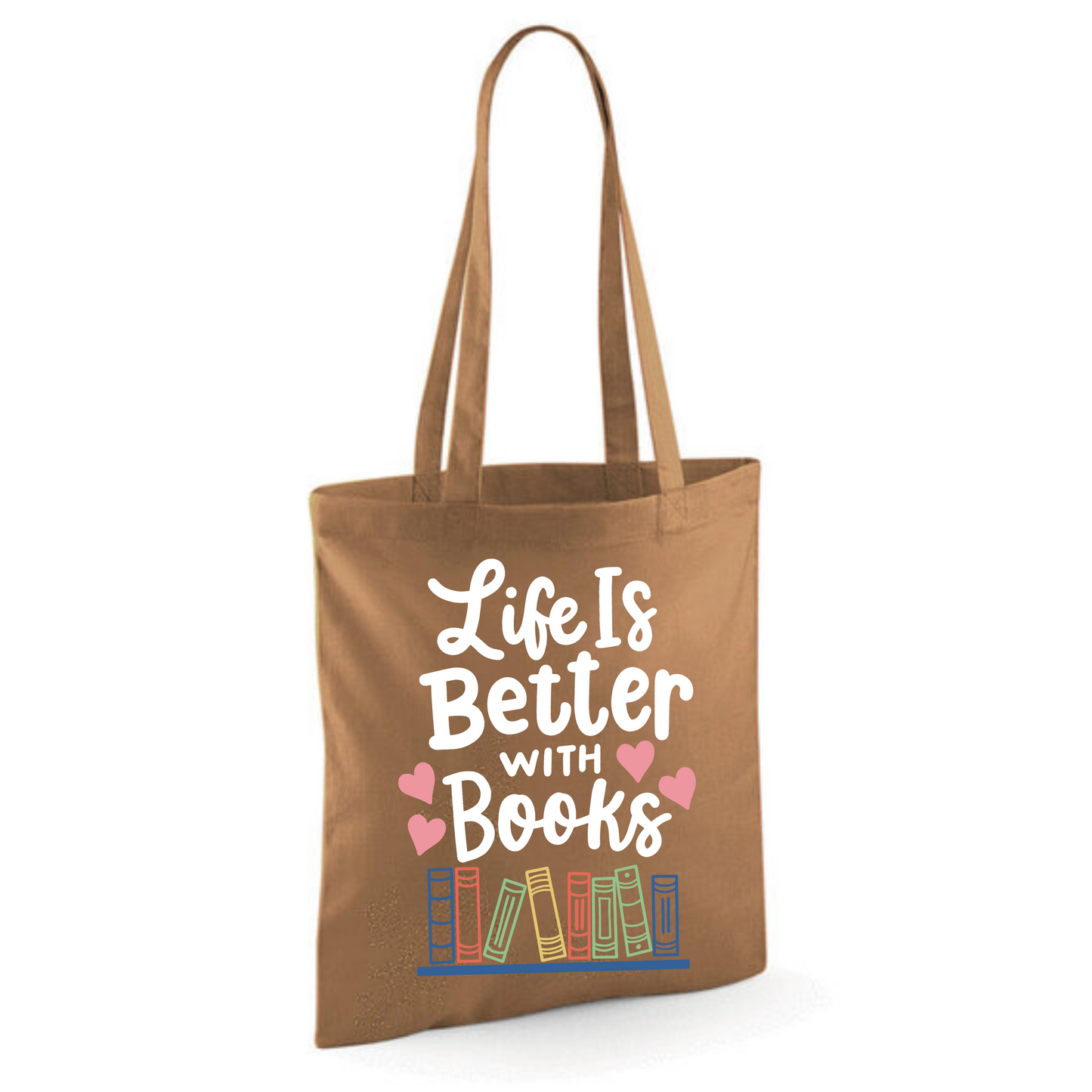 "Life is Better with Books" Cotton Tote Shopper