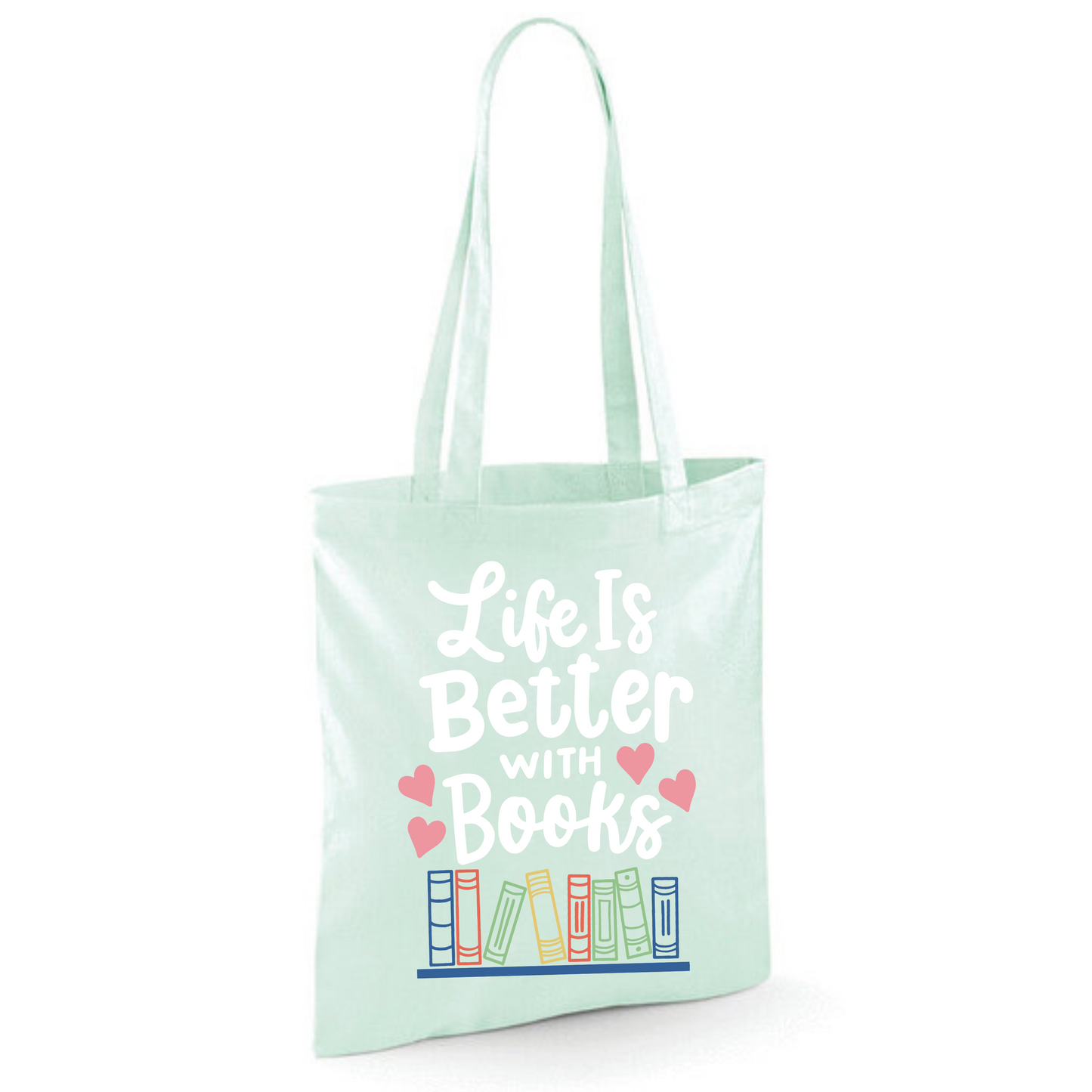 "Life is Better with Books" Cotton Tote Shopper