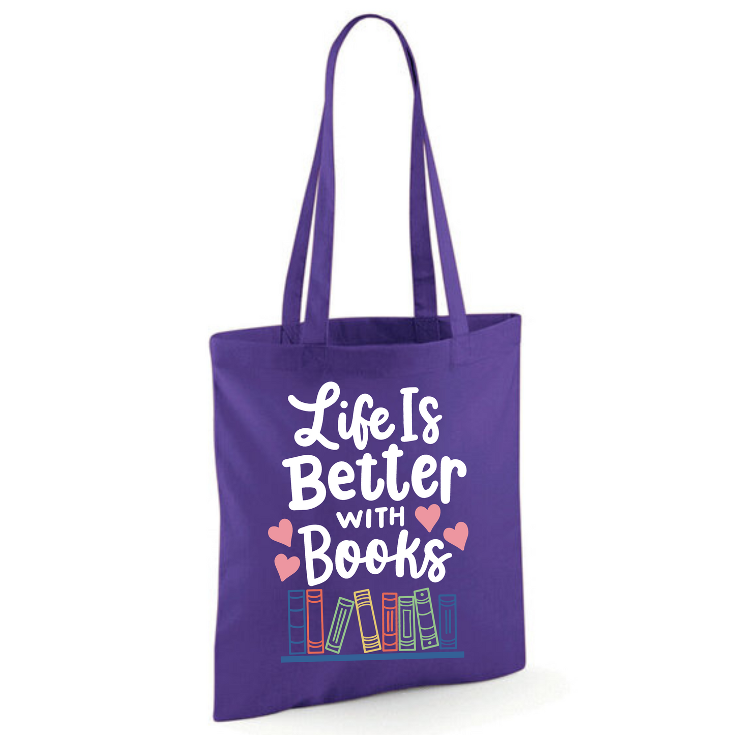 "Life is Better with Books" Cotton Tote Shopper