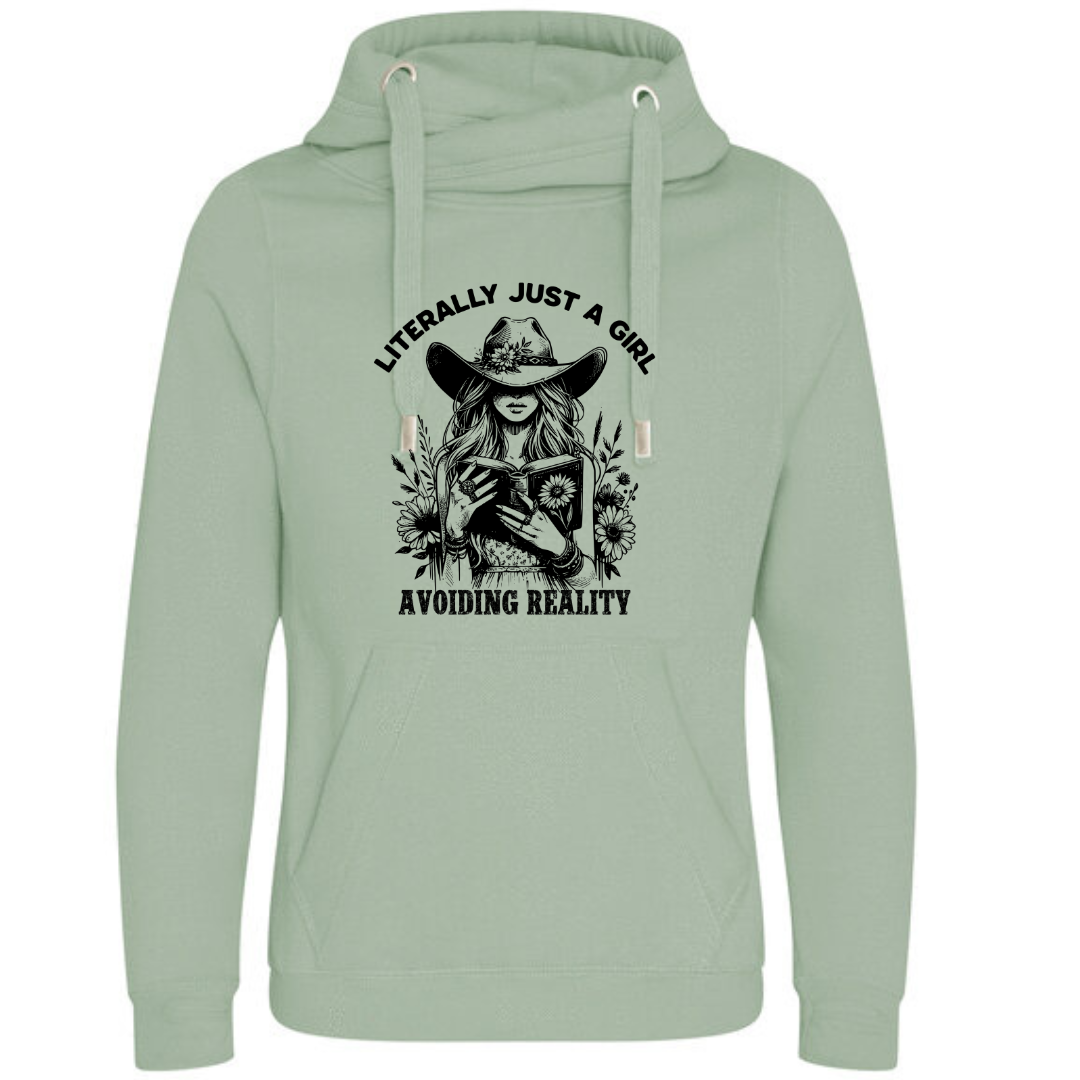 "Literally Just A Girl Avoiding Reality" Cowgirl Deluxe Hoody - lots of colours!