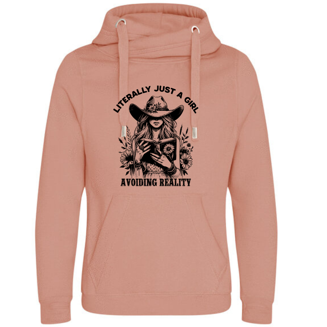"Literally Just A Girl Avoiding Reality" Cowgirl Deluxe Hoody - lots of colours!