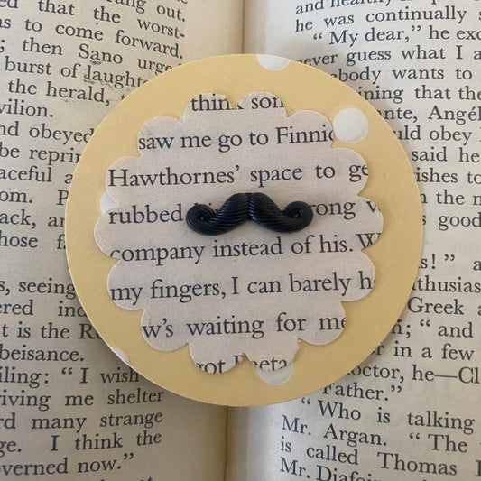 Black Moustache Pin Badge