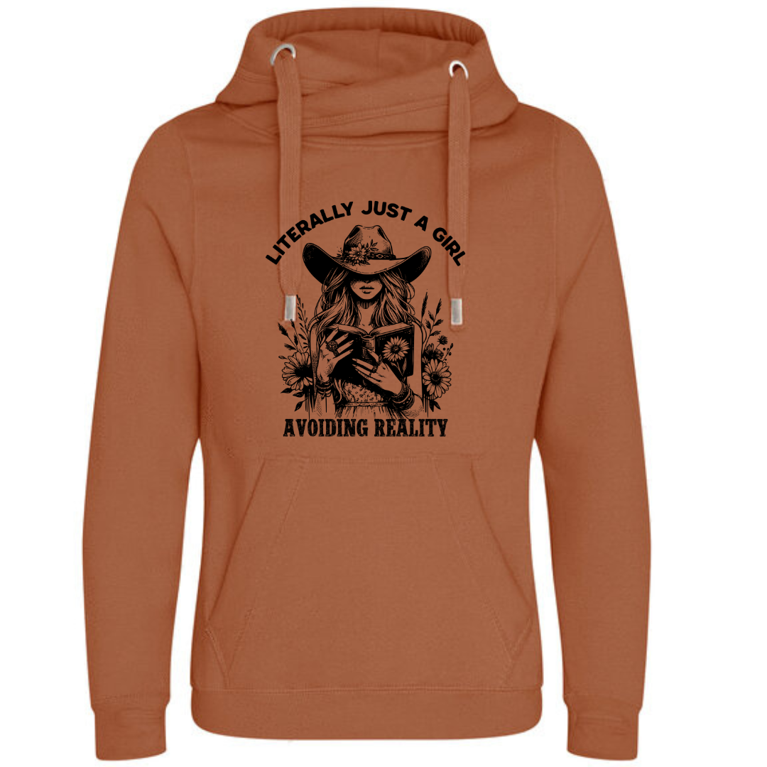 "Literally Just A Girl Avoiding Reality" Cowgirl Deluxe Hoody - lots of colours!