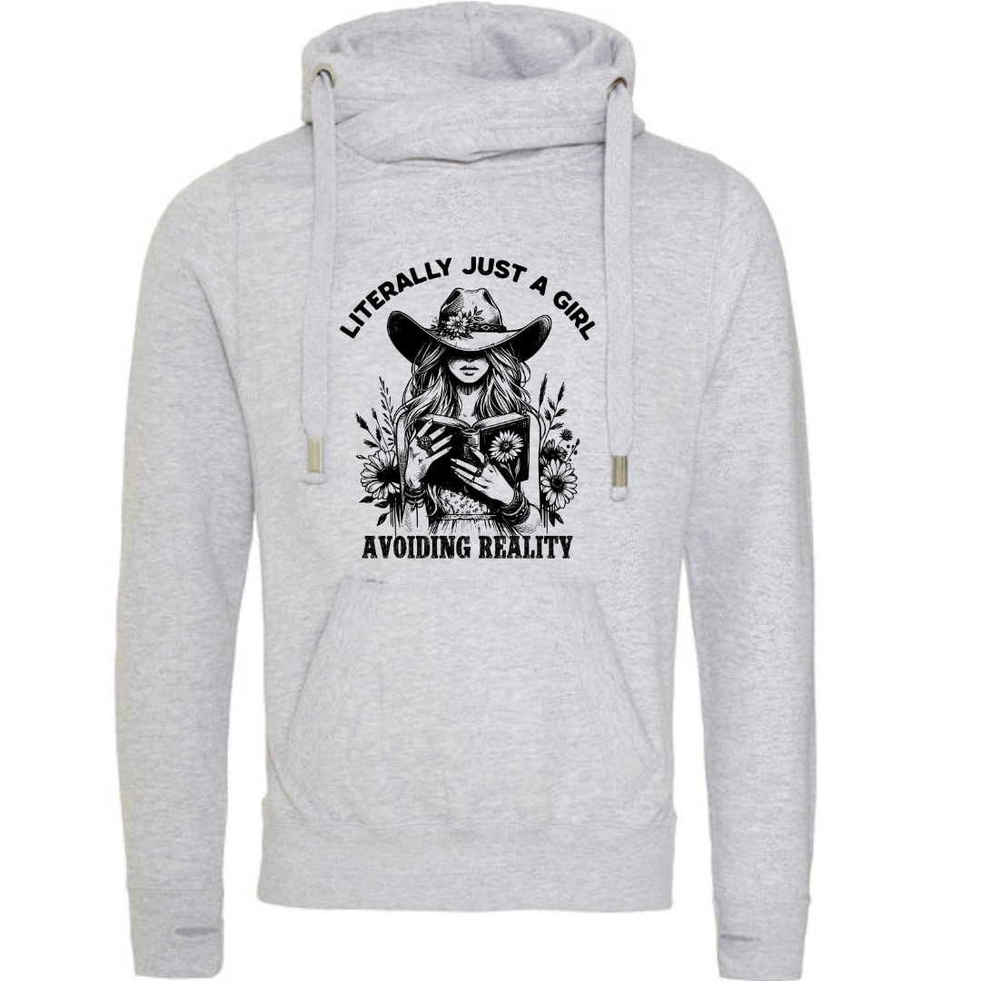 "Literally Just A Girl Avoiding Reality" Cowgirl Deluxe Hoody - lots of colours!
