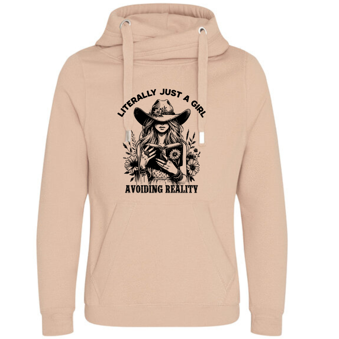 "Literally Just A Girl Avoiding Reality" Cowgirl Deluxe Hoody - lots of colours!