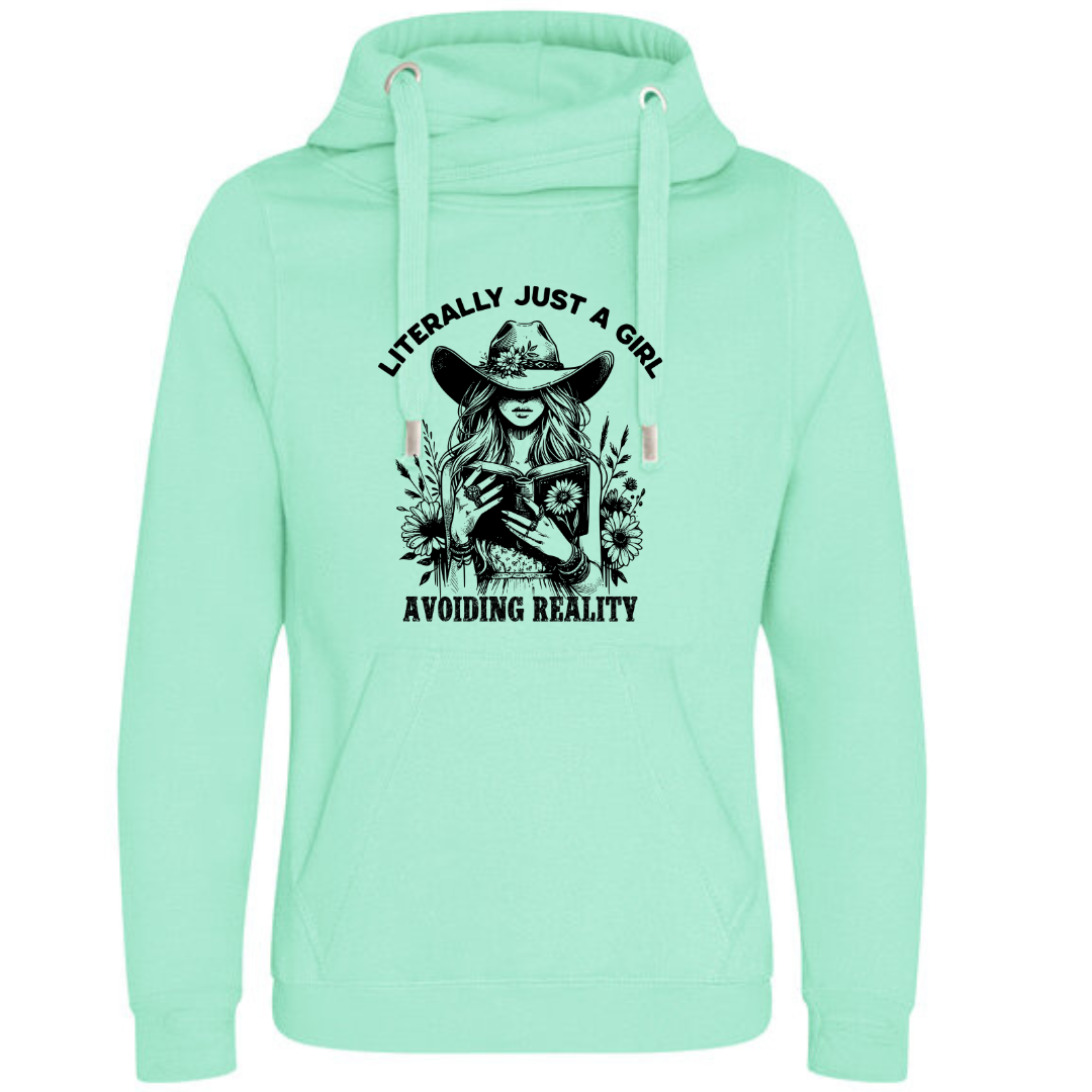 "Literally Just A Girl Avoiding Reality" Cowgirl Deluxe Hoody - lots of colours!