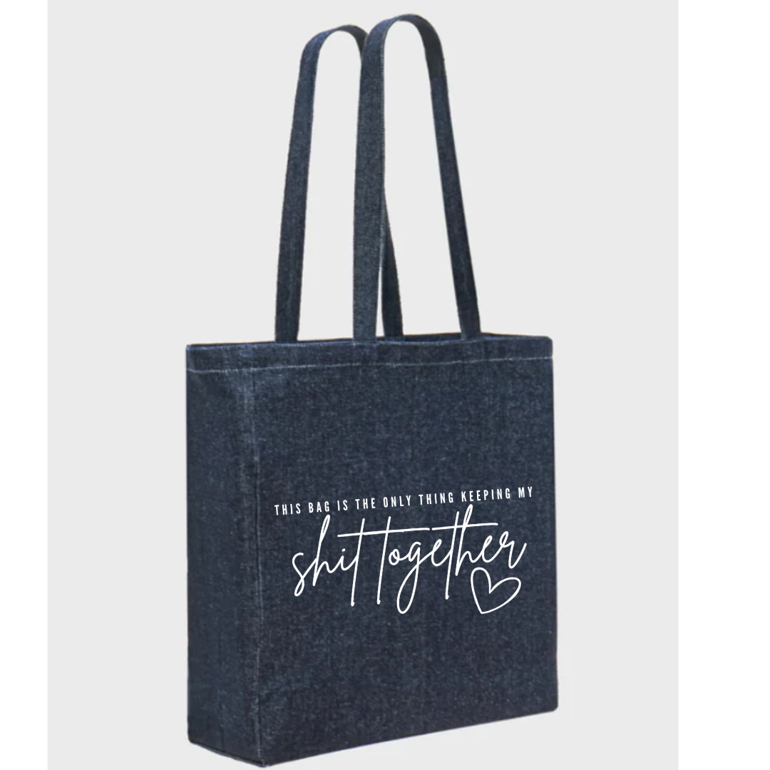 "This bag is the only thing keeping my shit together" Deluxe Denim Bag