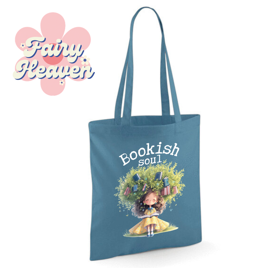 "Bookish soul" Cotton Tote Shopper - lots of colours