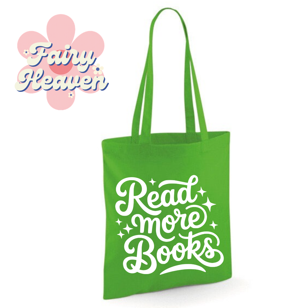 "Read More Books" Cotton Tote Shopper - lots of colours