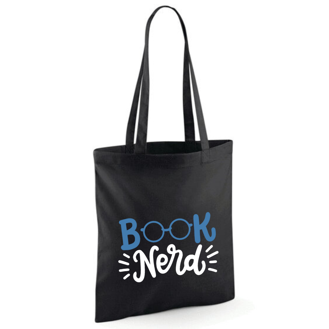 "Book Nerd" Glasses Cotton Tote Shopper - lots of colours