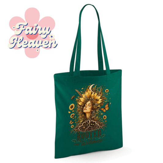 "Rooted in Wildness" Cotton Tote Shopper - lots of colours