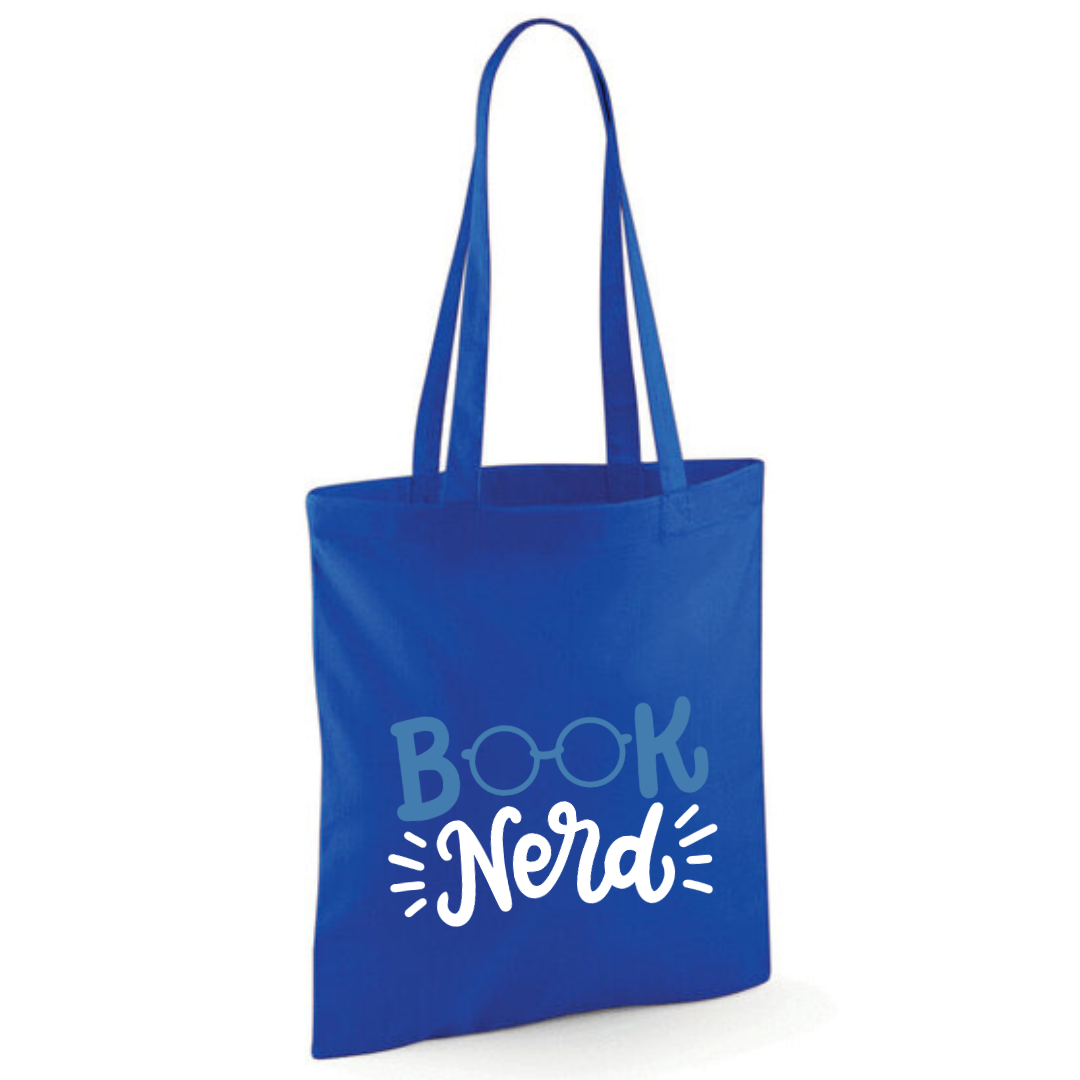 "Book Nerd" Glasses Cotton Tote Shopper - lots of colours