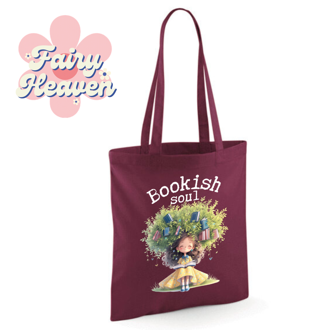 "Bookish soul" Cotton Tote Shopper - lots of colours