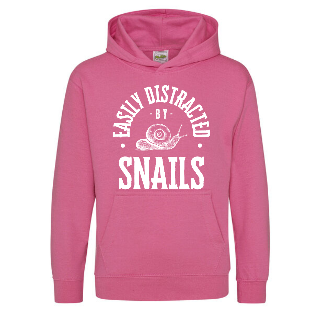 "Easily Distracted By Snails" Kids Hoody Age 1-13 -  Lots of Colours