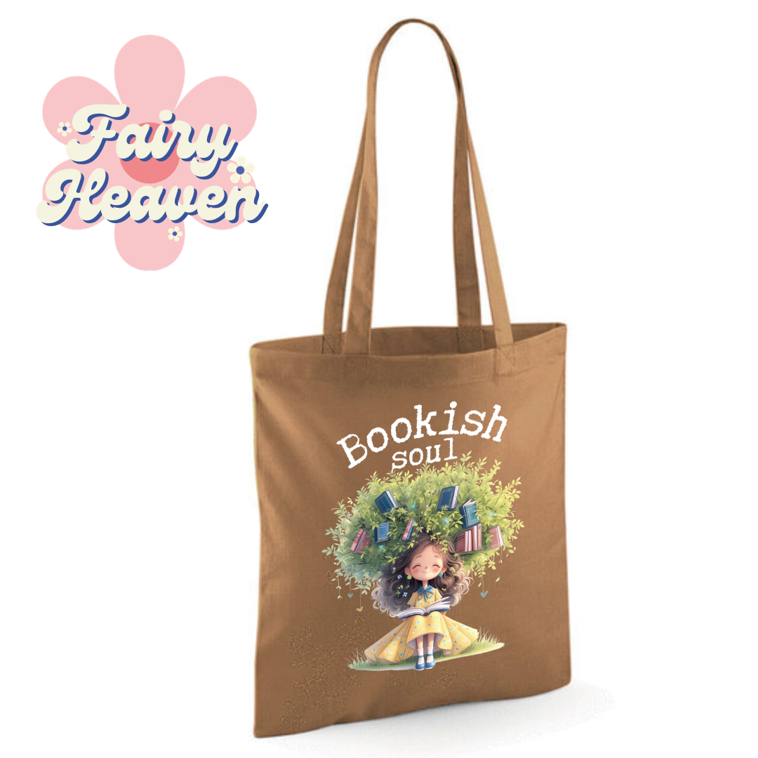 "Bookish soul" Cotton Tote Shopper - lots of colours