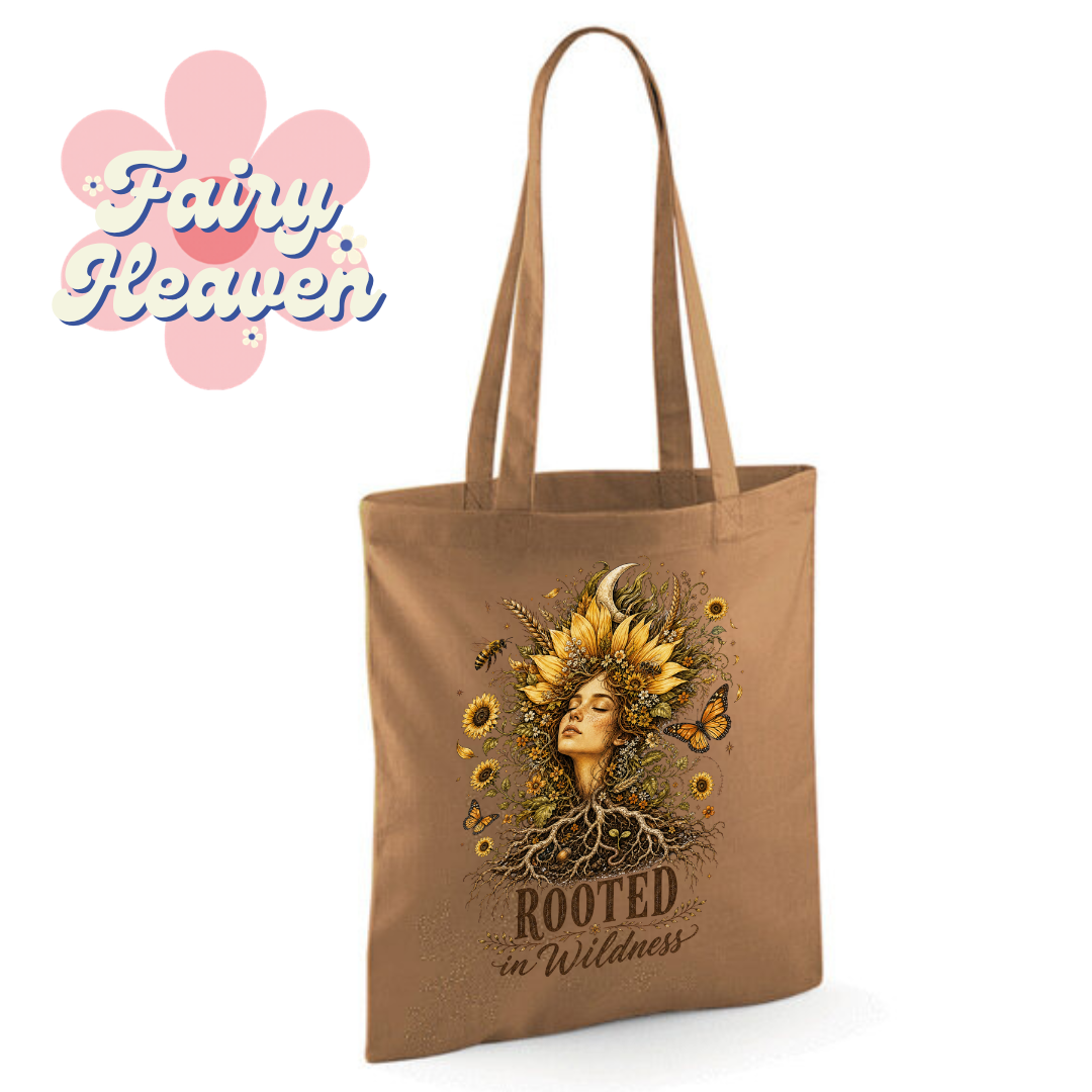 "Rooted in Wildness" Cotton Tote Shopper - lots of colours