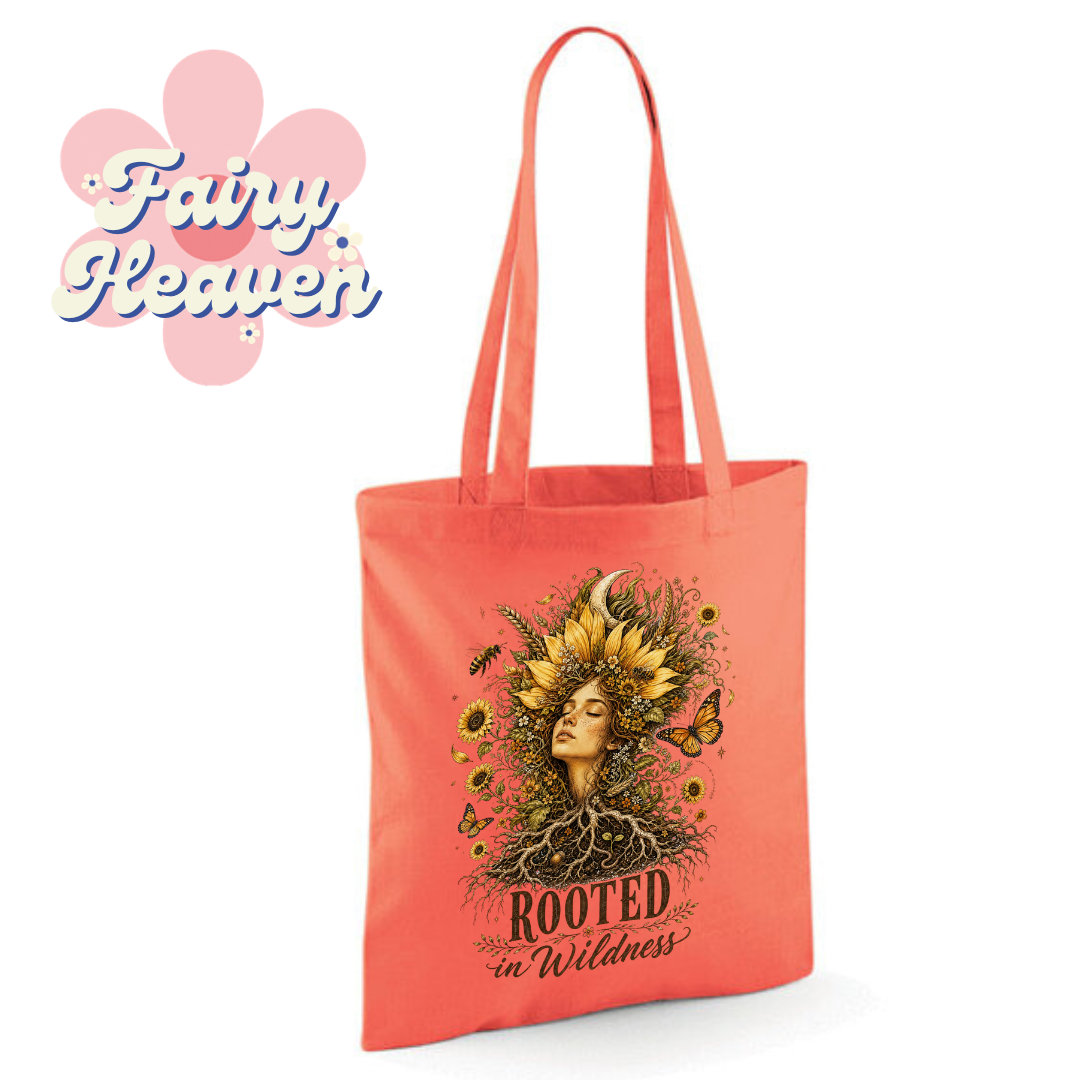 "Rooted in Wildness" Cotton Tote Shopper - lots of colours