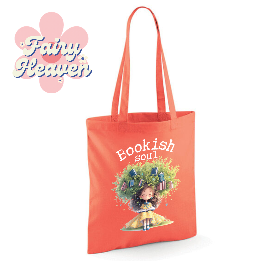 "Bookish soul" Cotton Tote Shopper - lots of colours