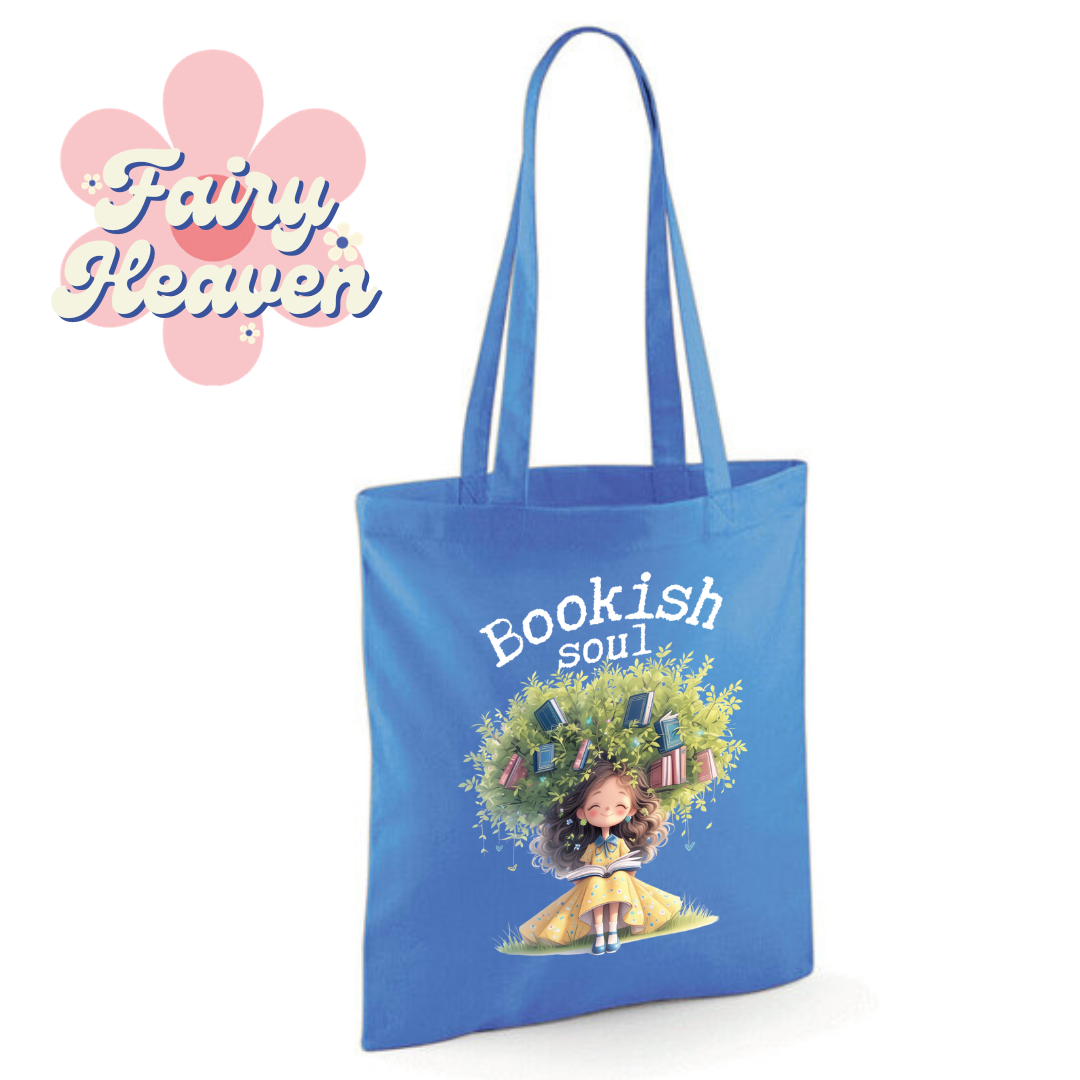 "Bookish soul" Cotton Tote Shopper - lots of colours