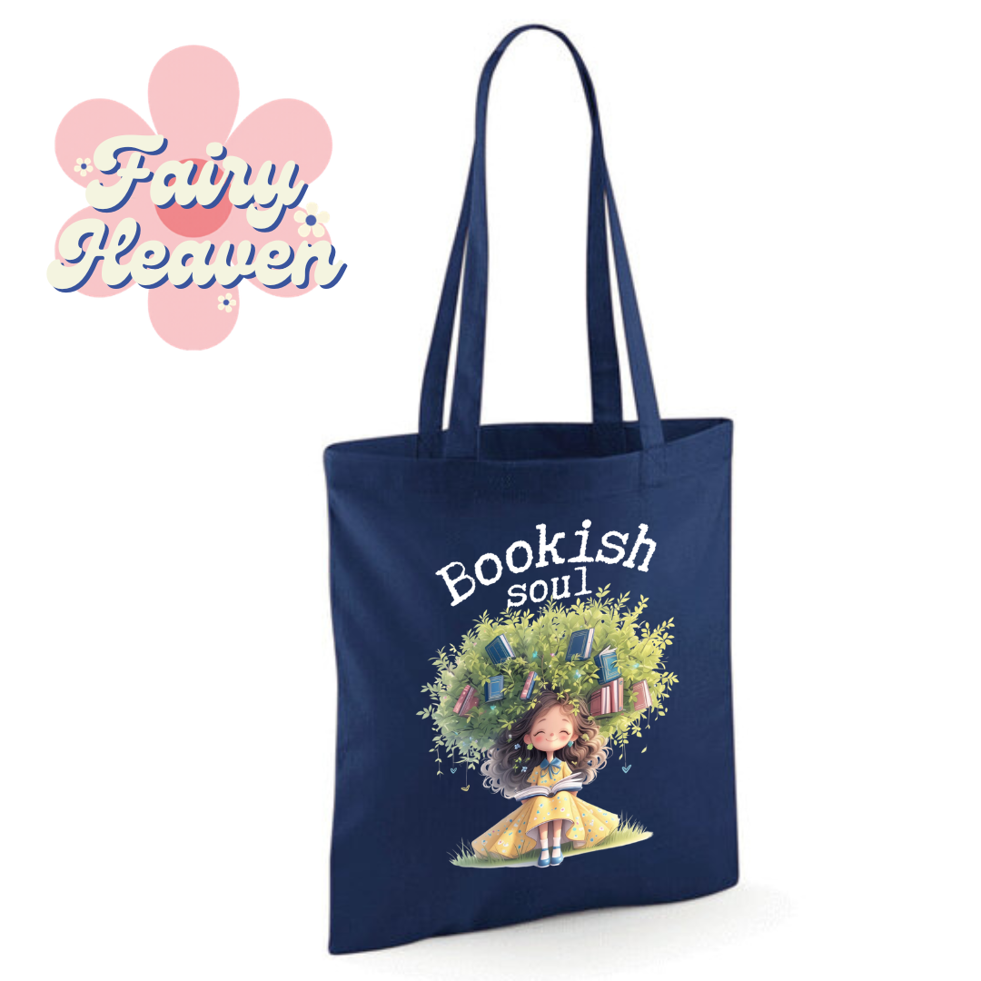 "Bookish soul" Cotton Tote Shopper - lots of colours