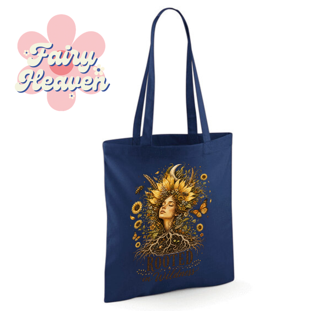 "Rooted in Wildness" Cotton Tote Shopper - lots of colours