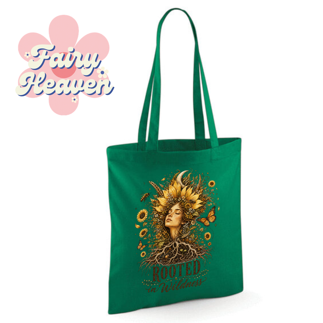 "Rooted in Wildness" Cotton Tote Shopper - lots of colours