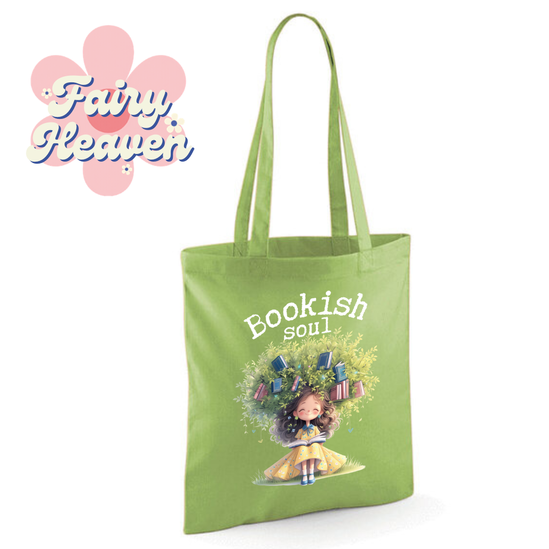 "Bookish soul" Cotton Tote Shopper - lots of colours