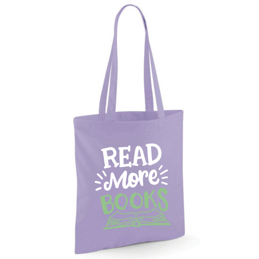 "Read More Books" Cotton Tote Shopper - lots of colours