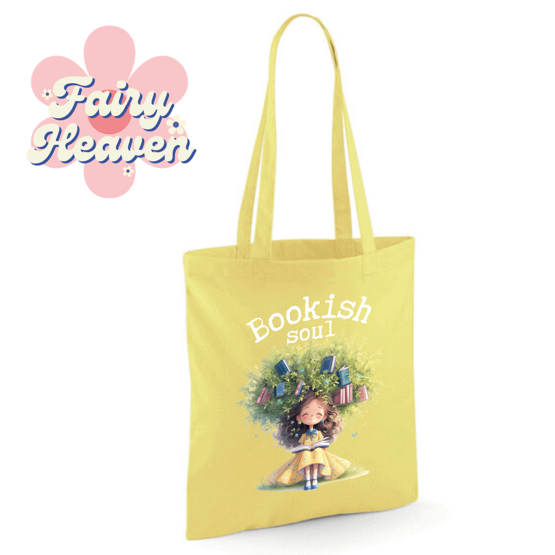 "Bookish soul" Cotton Tote Shopper - lots of colours