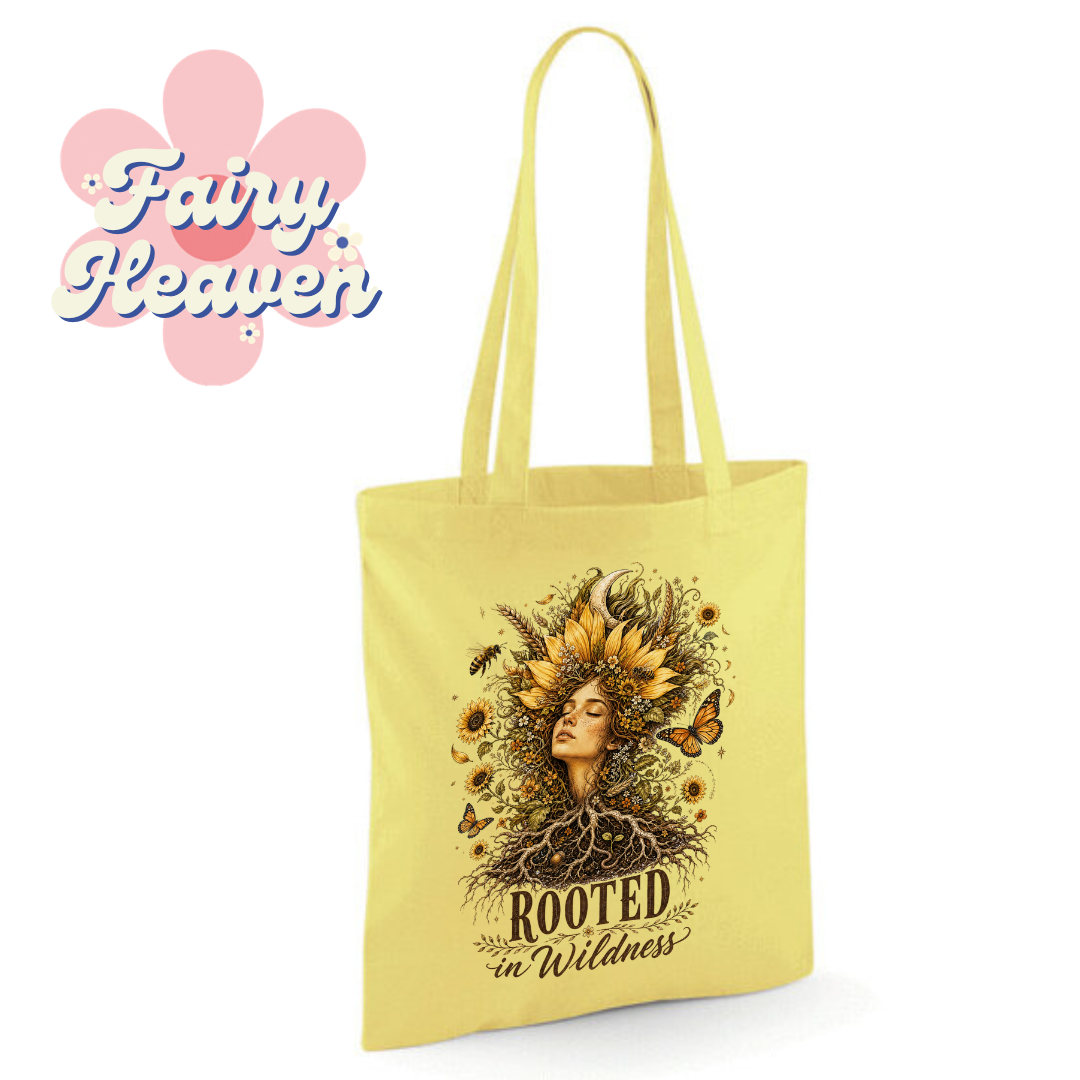 "Rooted in Wildness" Cotton Tote Shopper - lots of colours