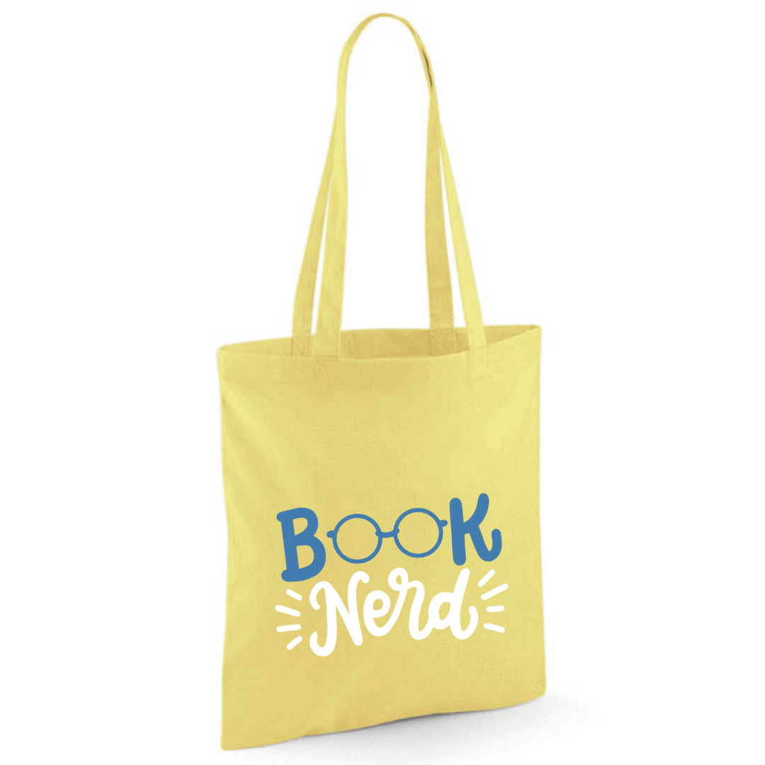 "Book Nerd" Glasses Cotton Tote Shopper - lots of colours