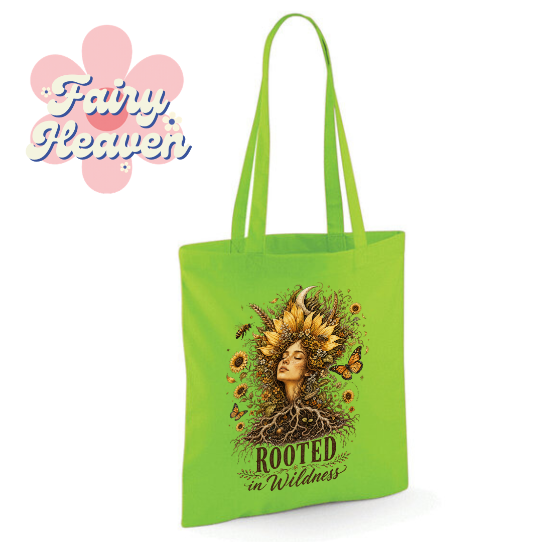 "Rooted in Wildness" Cotton Tote Shopper - lots of colours