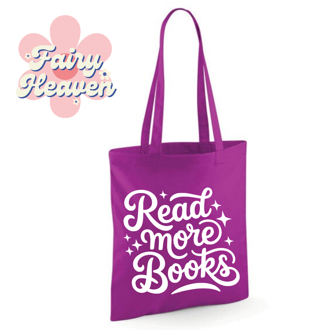 "Read More Books" Cotton Tote Shopper - lots of colours