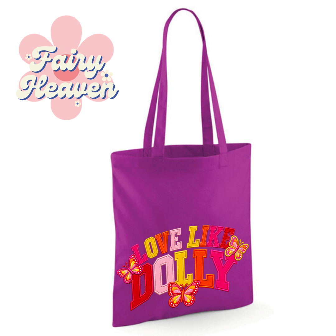 "Love Like Dolly" Cotton Tote Shopper - lots of colours