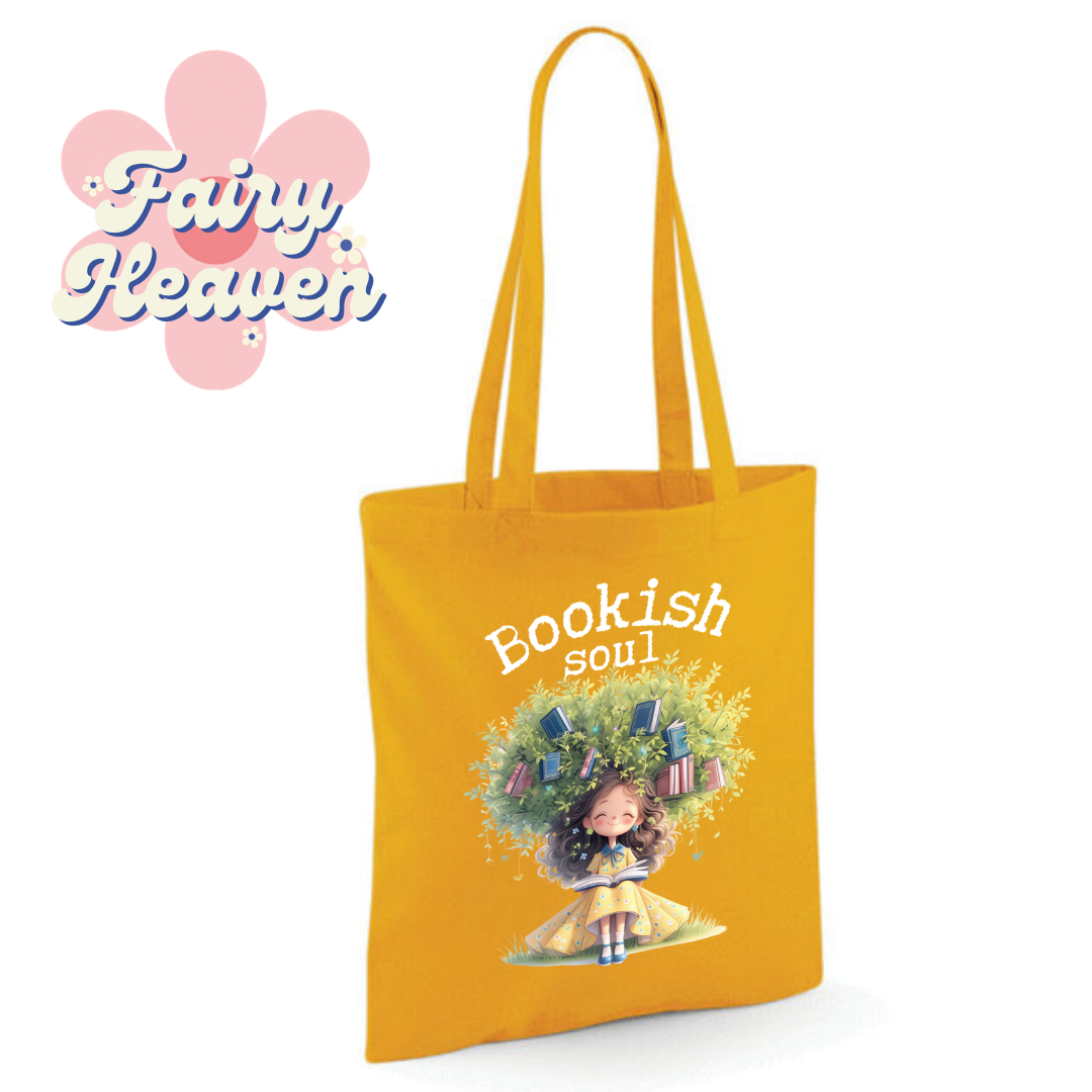 "Bookish soul" Cotton Tote Shopper - lots of colours