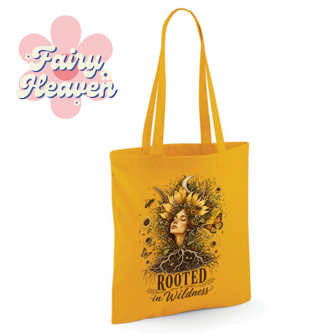 "Rooted in Wildness" Cotton Tote Shopper - lots of colours