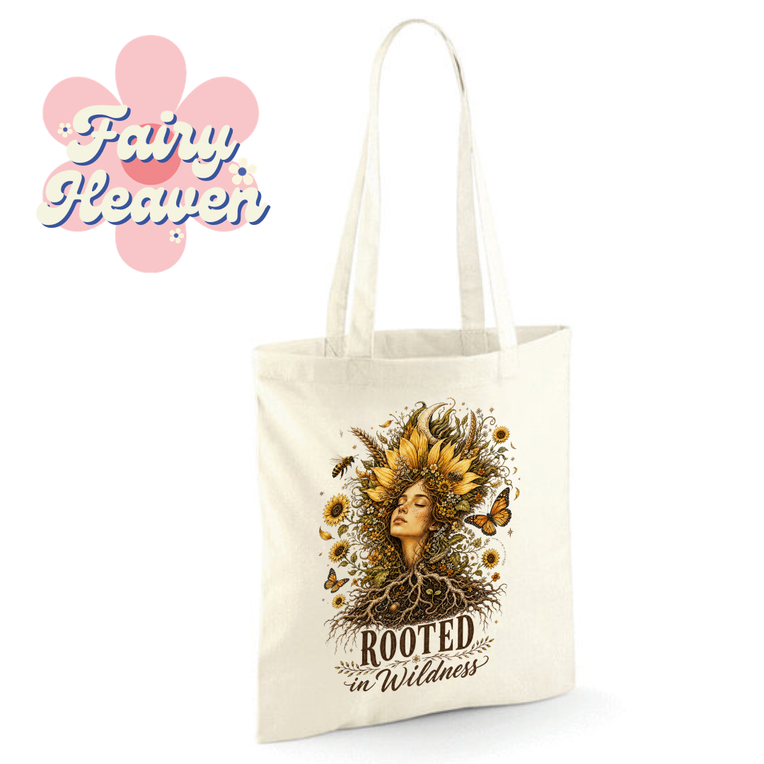 "Rooted in Wildness" Cotton Tote Shopper - lots of colours