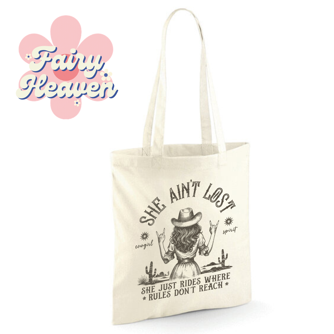 "She Aint Lost" Cotton Tote Shopper - lots of colours