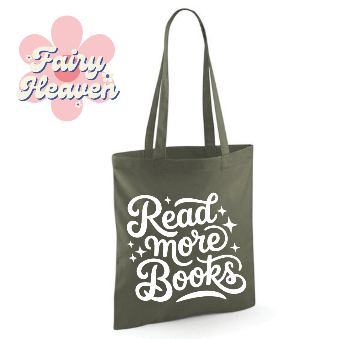 "Read More Books" Cotton Tote Shopper - lots of colours