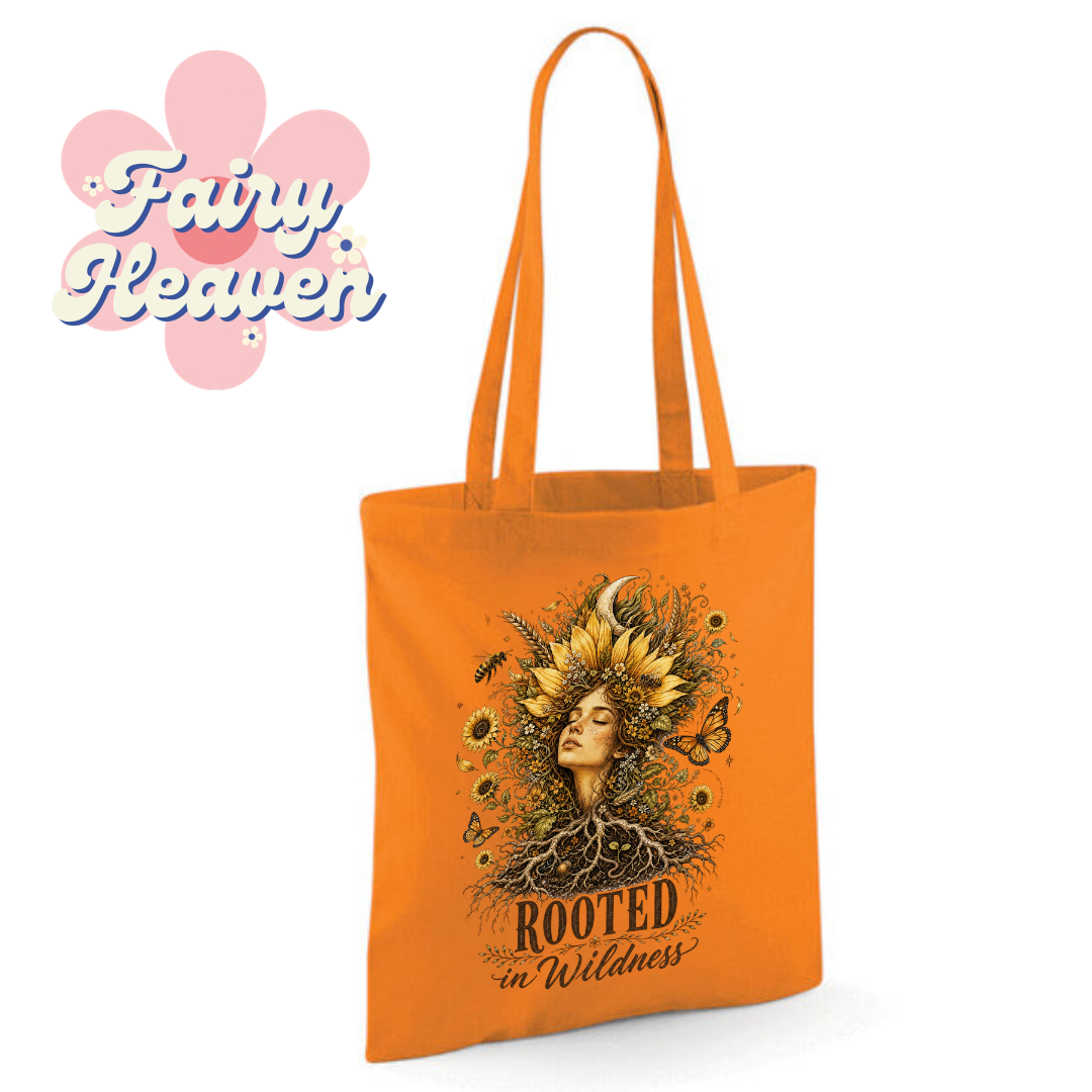 "Rooted in Wildness" Cotton Tote Shopper - lots of colours