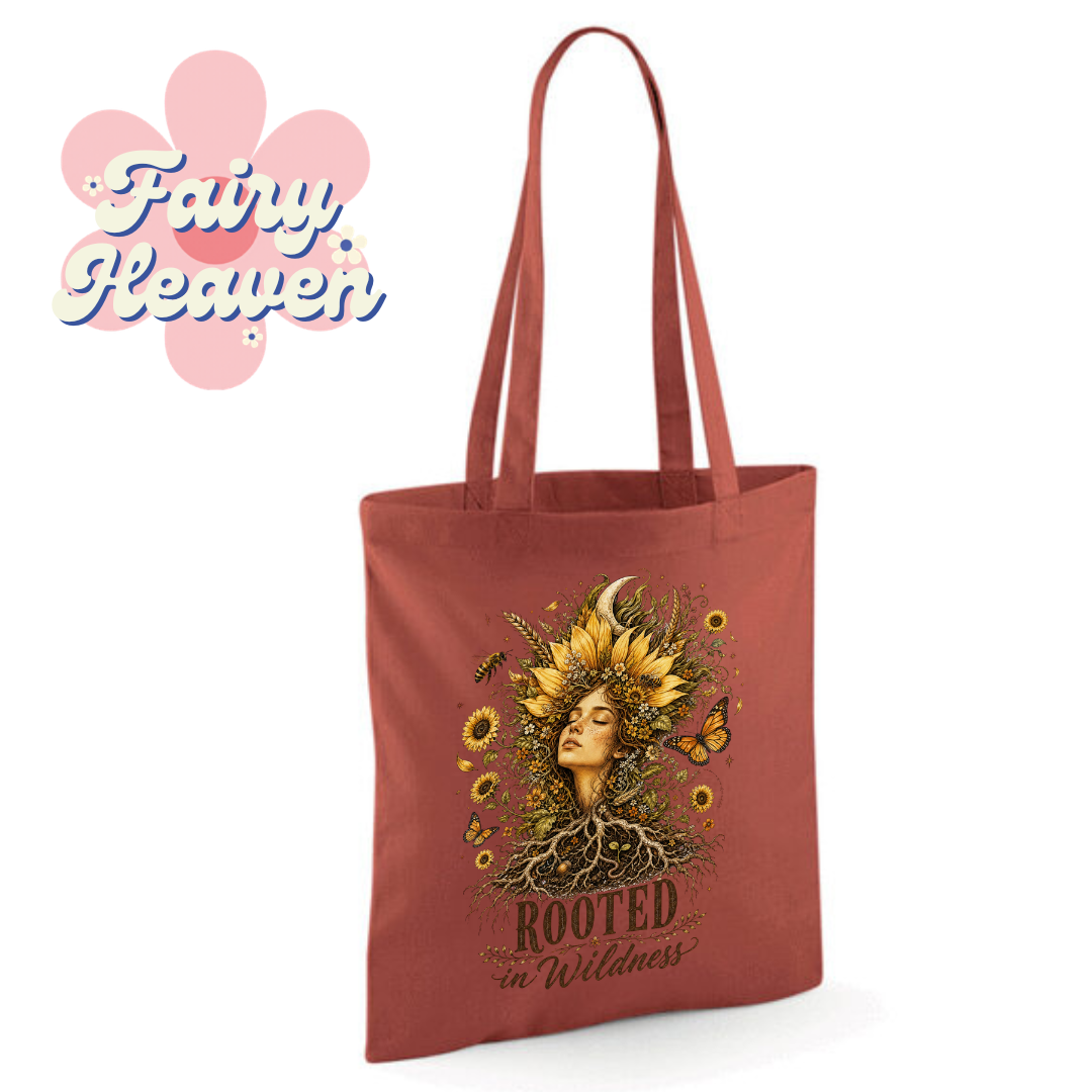 "Rooted in Wildness" Cotton Tote Shopper - lots of colours