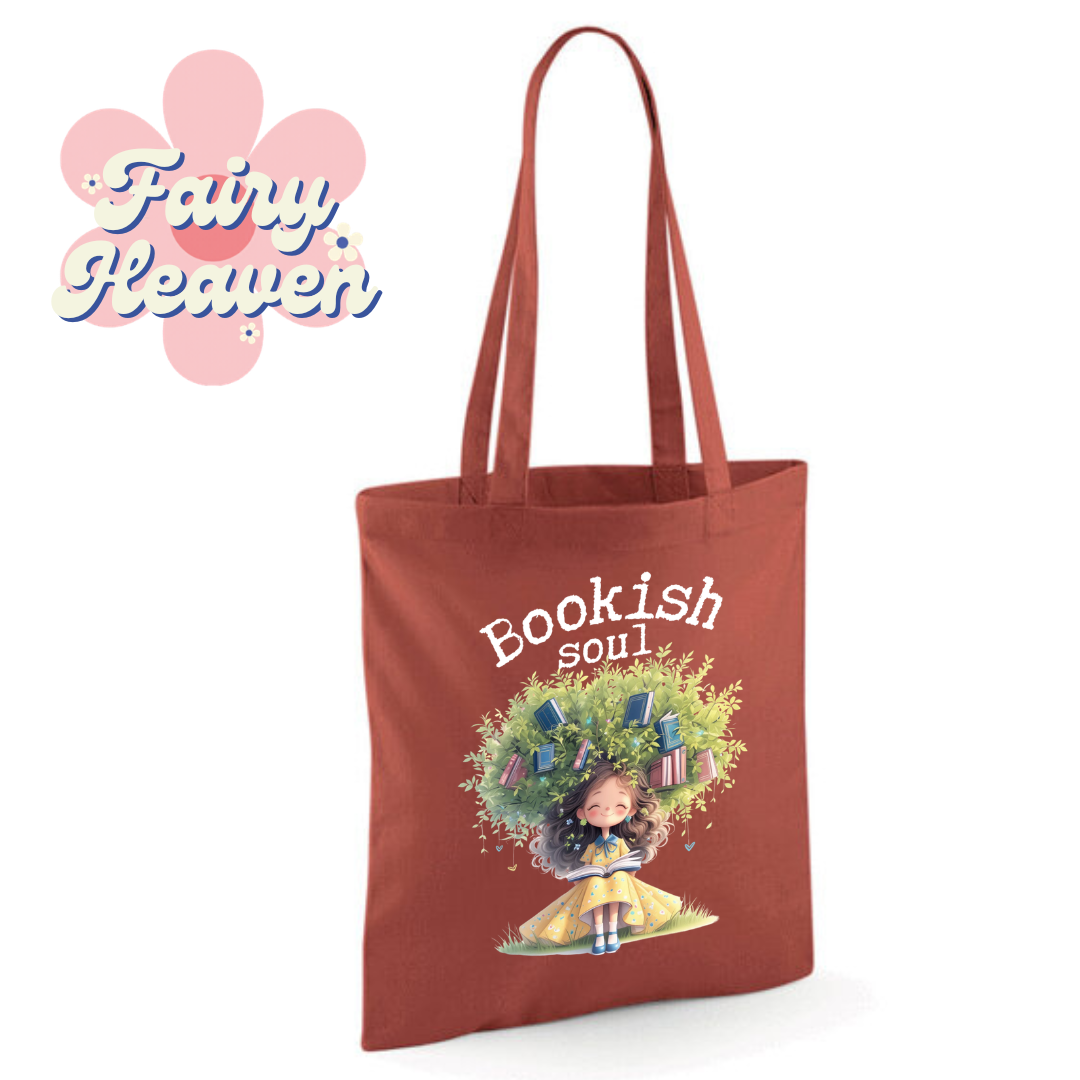 "Bookish soul" Cotton Tote Shopper - lots of colours