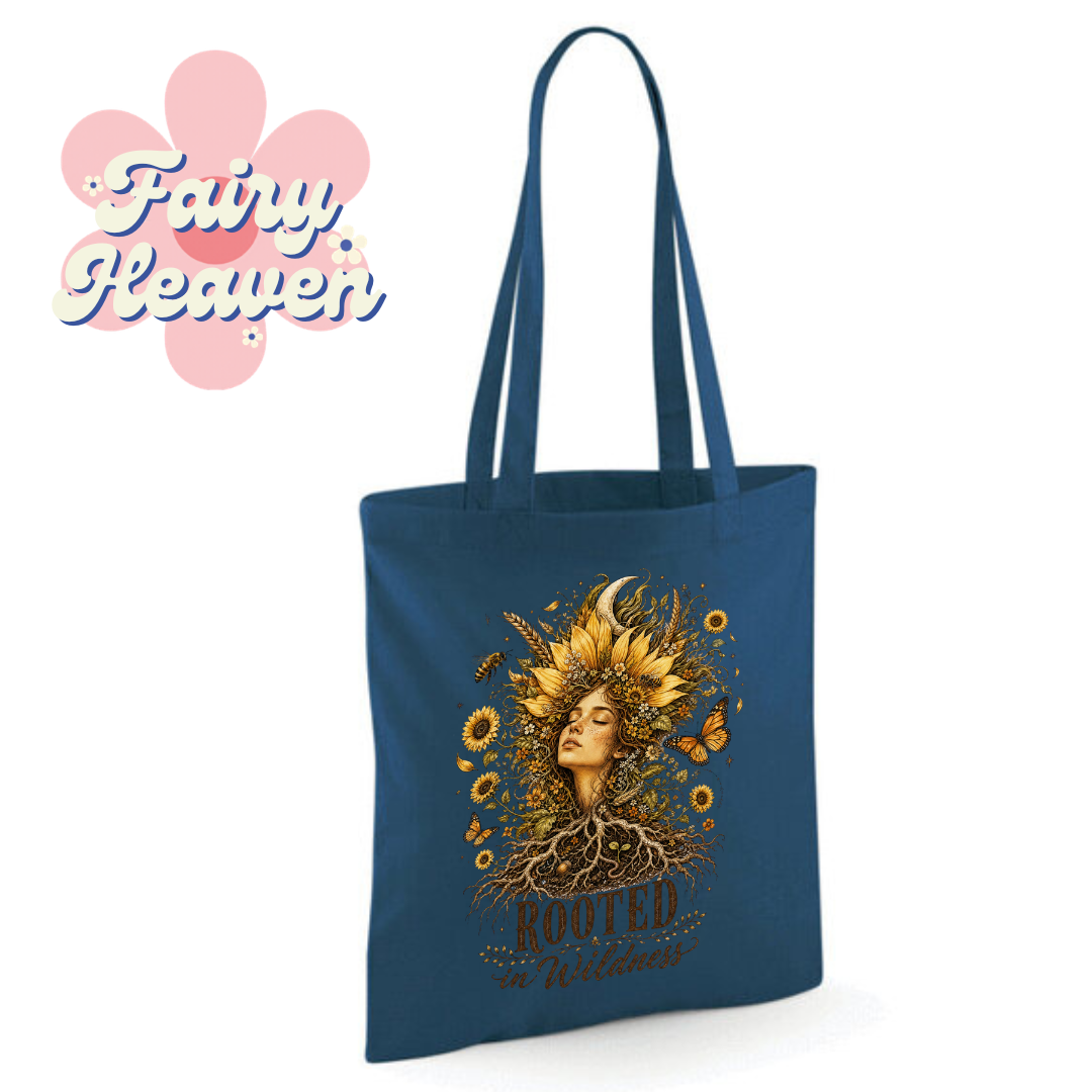 "Rooted in Wildness" Cotton Tote Shopper - lots of colours