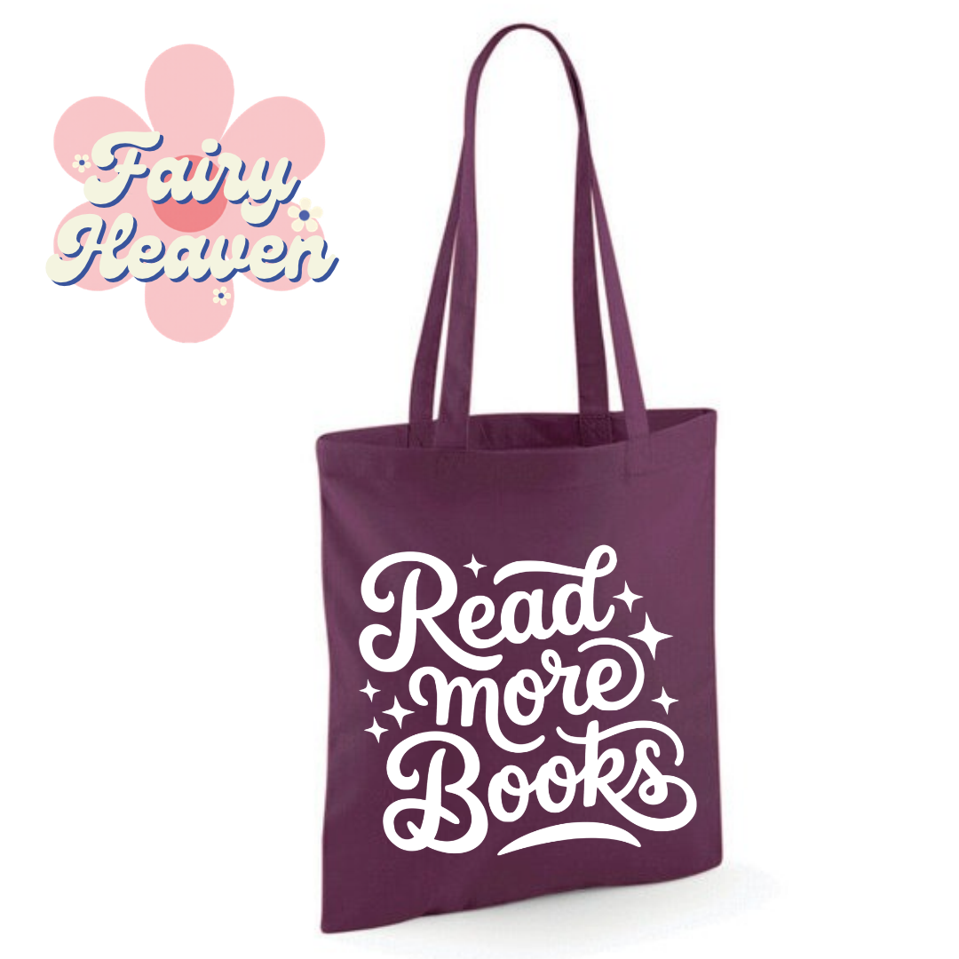 "Read More Books" Cotton Tote Shopper - lots of colours
